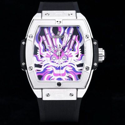 Hublot Geneve Big Bang Fake Soul Year of the Dragon Titanium Silver Steel Case Watch